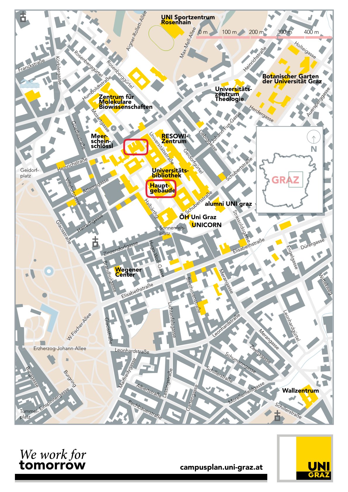 Campus map_University of Graz_including markings